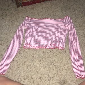Never worn red and white stripe crop top